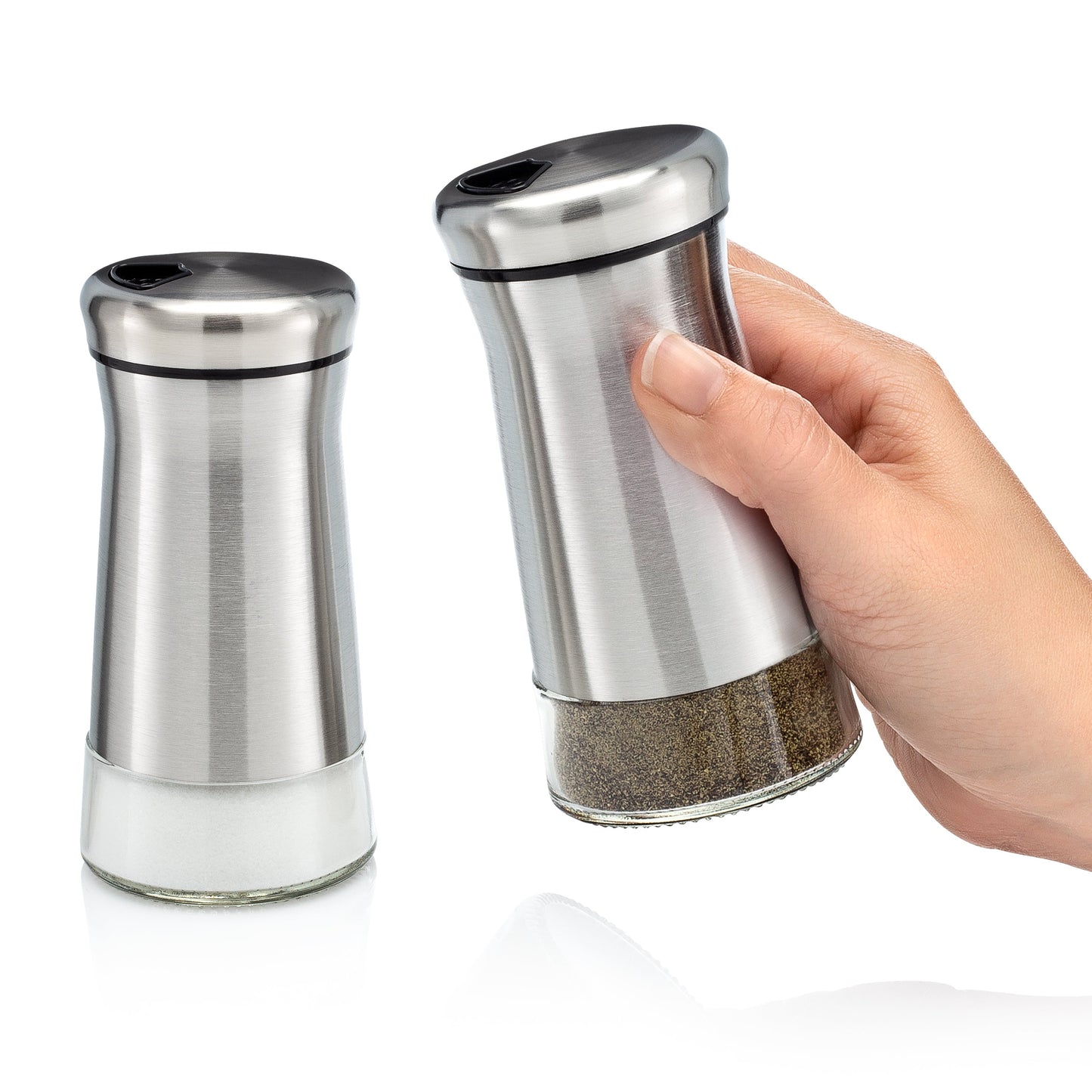 Home EC Salt and Pepper Shaker Set of 2 with Adjustable Pour Settings