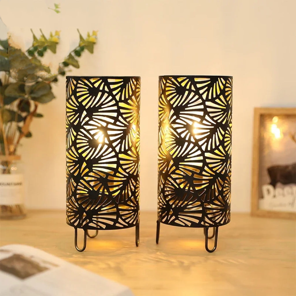 Fan Pattern Metal Candle Holder