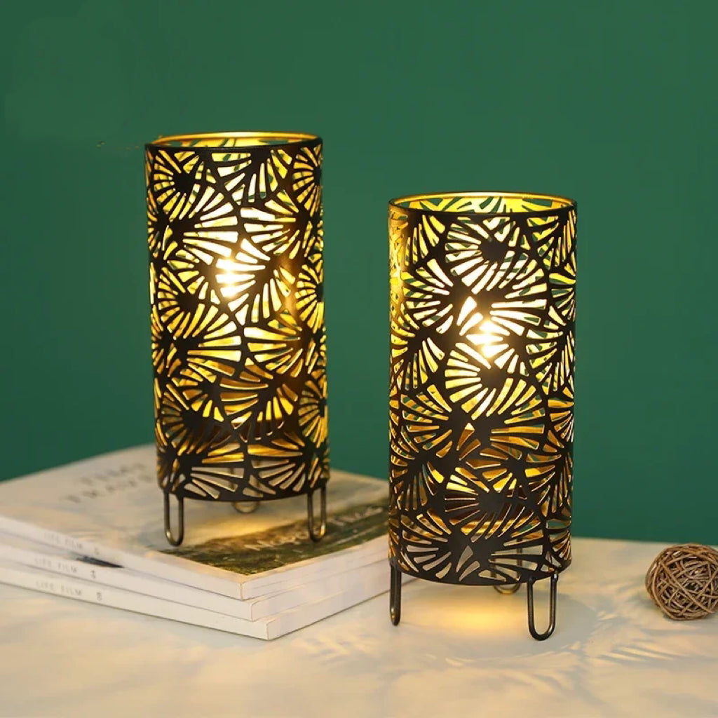 Fan Pattern Metal Candle Holder