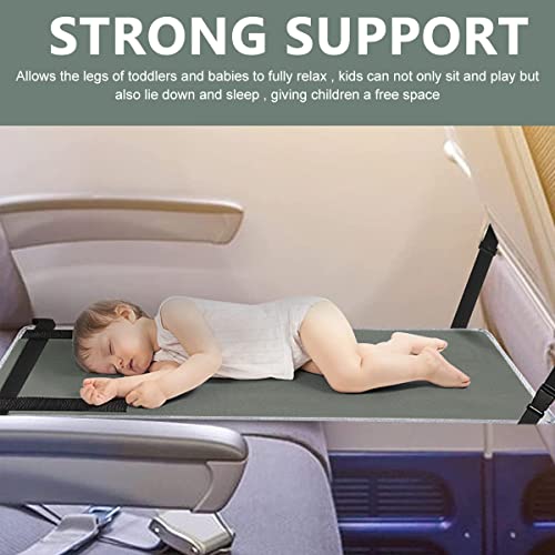 Airplane Footrest for Kids, Toddler Travel Bed, Airplane Foot Hammock for Baby with Anti-Slip Design, Airplane Seat Extender for Kids, Portable Airplane Travel Accessories, 79*44cm (Grey)