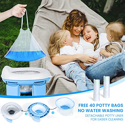 SNOWIE SOFT® Potty Seat for Kids 3-5 years, Portable Potty Seat for Kids Travel Baby Toilet Seat for Kids, Potty Training Seat Baby Potty Seat for 0 to 5 Years with Storage Bag & 20Pcs Trash Bag, Grey