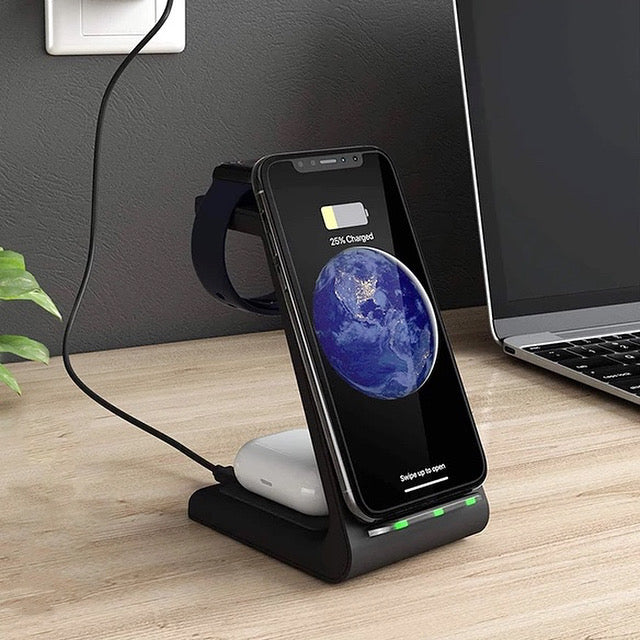 3-in-1 Apple Fast Wireless Charging Dock Station (T3)