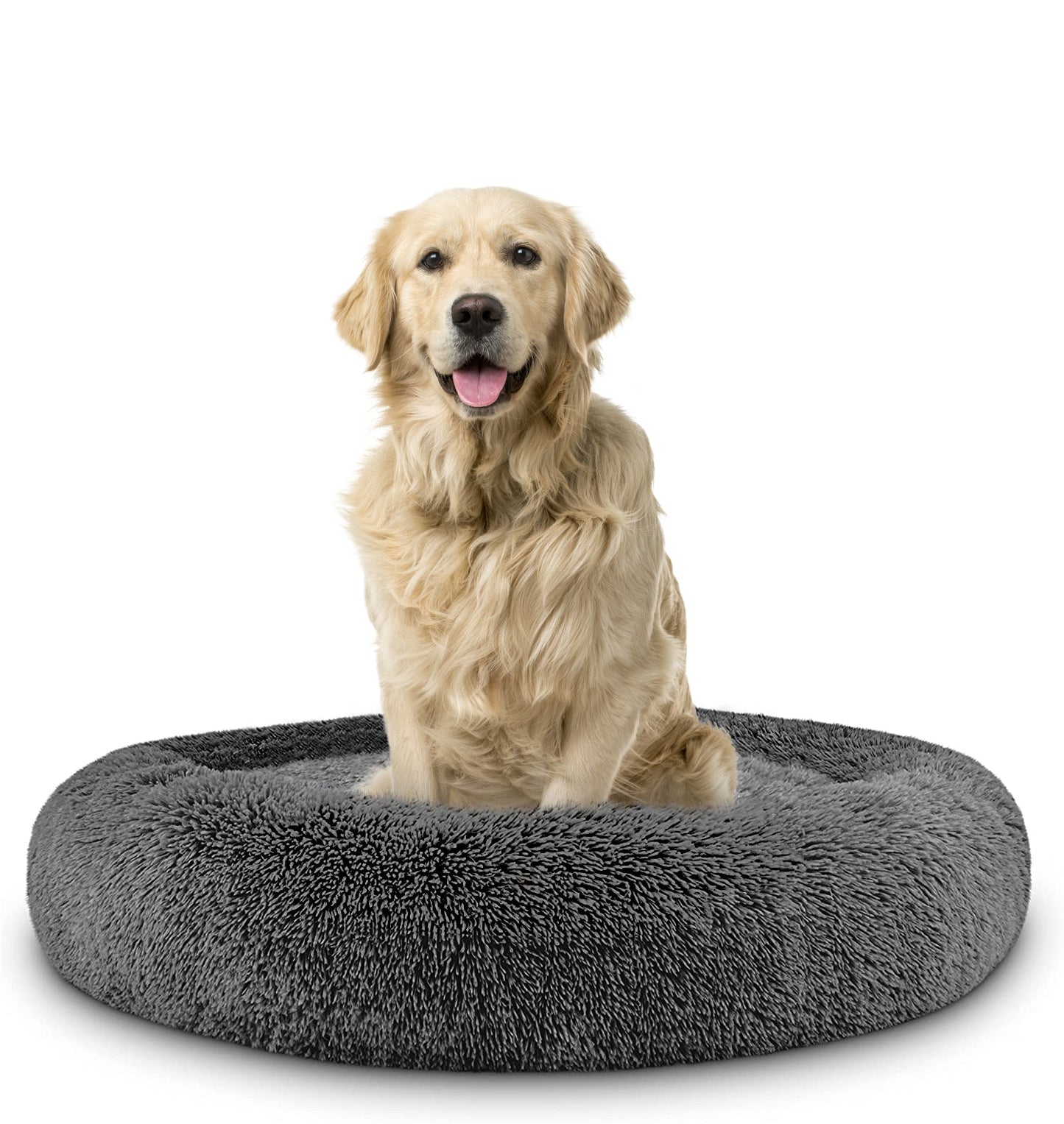 Donut Dog Bed Calming Soft Comfy Anti Anxiety Plush Dog Bed