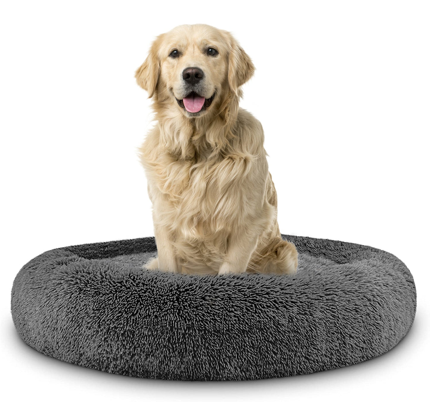 Donut Dog Bed Calming Soft Comfy Anti Anxiety Plush Dog Bed