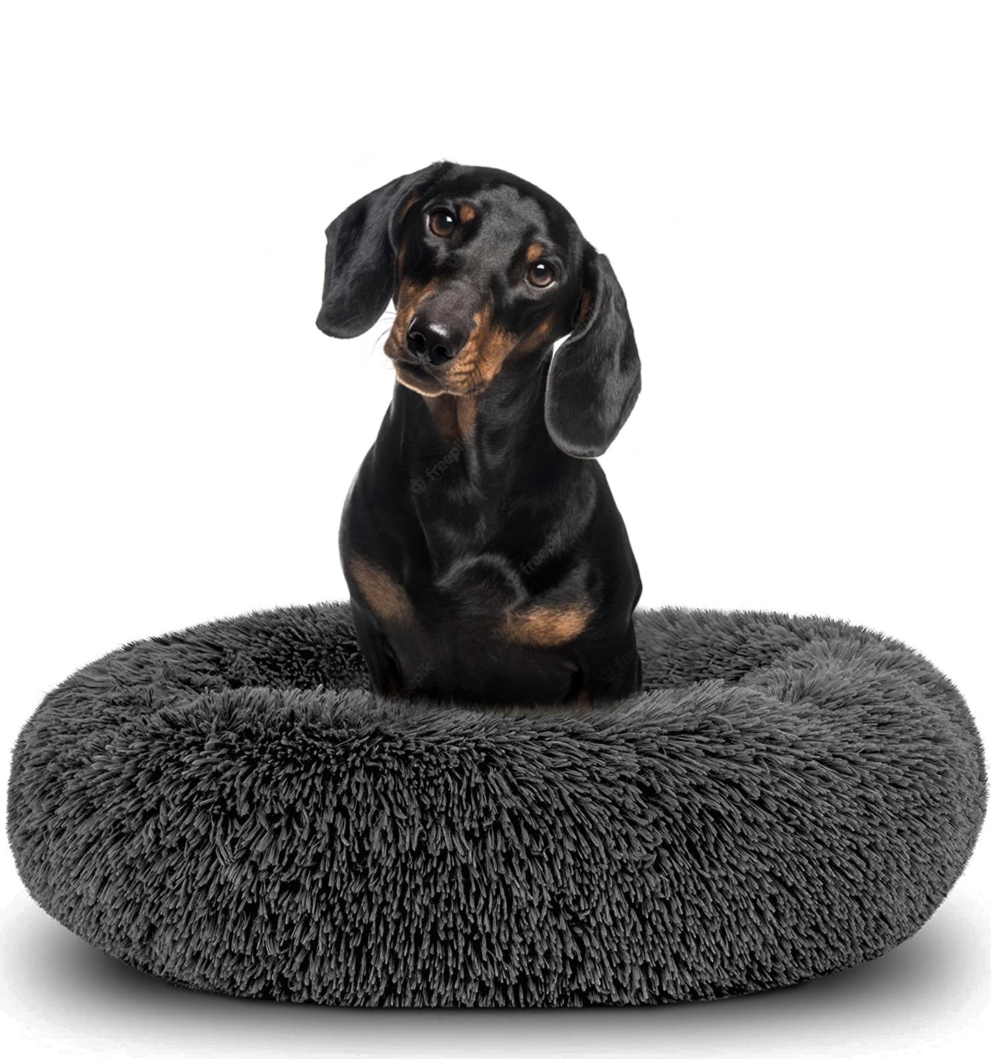 Donut Dog Bed Calming Soft Comfy Anti Anxiety Plush Dog Bed