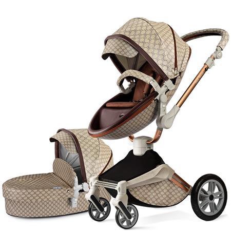 Hot Mom 360°drehbare Kinderwagen F023, Kombikinderwagen mit Reversibele PU-Leder Aufsätze 2-1 oder 3-1 package verfügbar, versand in 3 Werktage innerhalb Deutschland