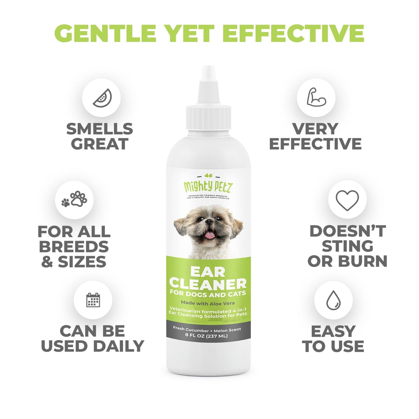 4-in-1 Ear Cleaner for Dogs & Cats - Cleaning Solution for Healthy Ears