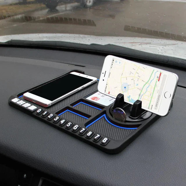 Silicone Car Anti-Slip Mat with Phone Holder and Gadget Organizer