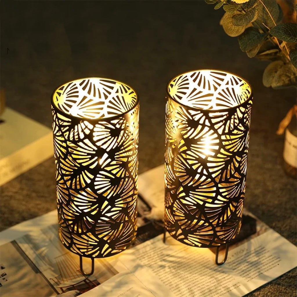 Fan Pattern Metal Candle Holder