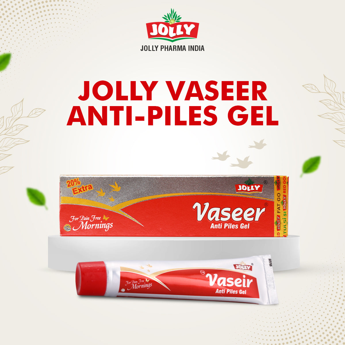 JOLLY VASEER ANTI PILES GEL - 30GM - BUY FOUR AND GET ONE FREE!