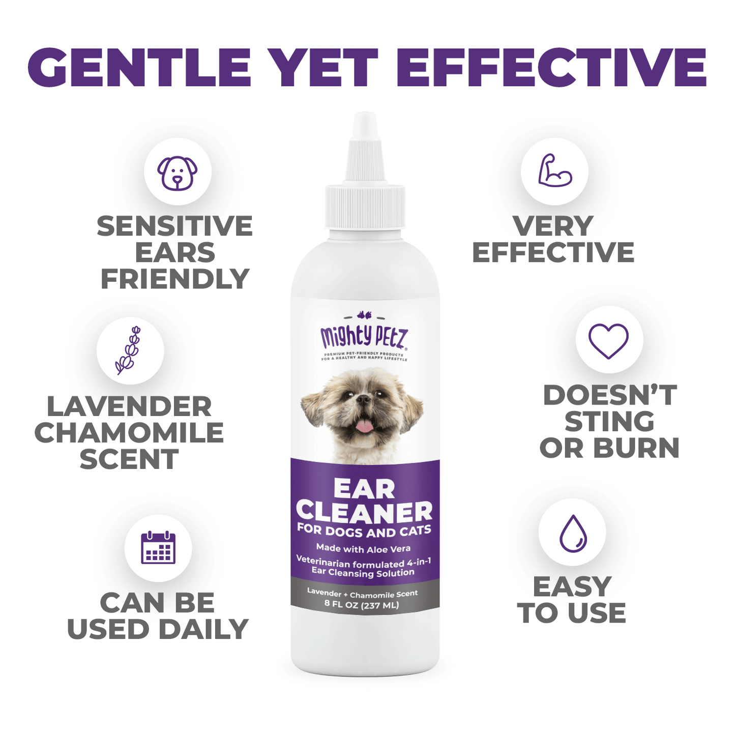 4-in-1 Ear Cleaner for Dogs & Cats - Cleaning Solution for Healthy Ears