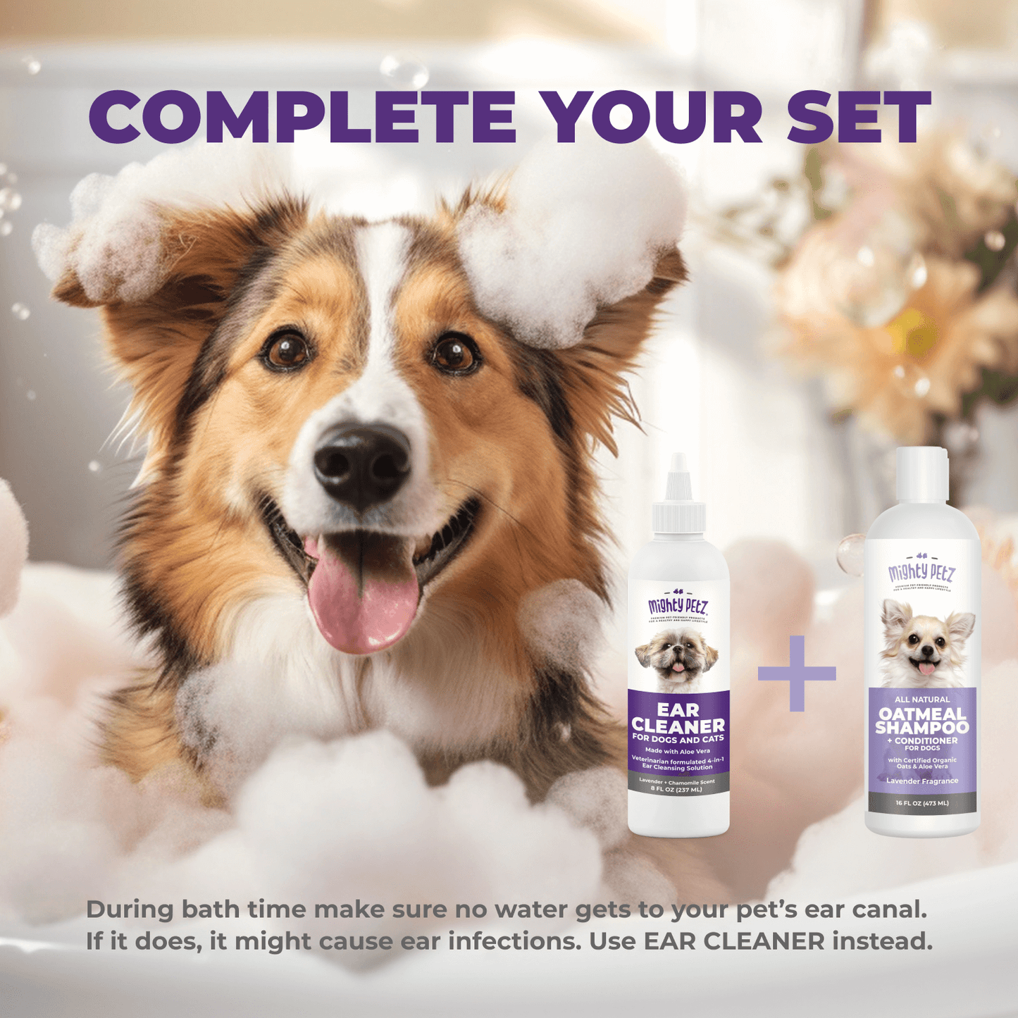 4-in-1 Ear Cleaner for Dogs & Cats - Cleaning Solution for Healthy Ears