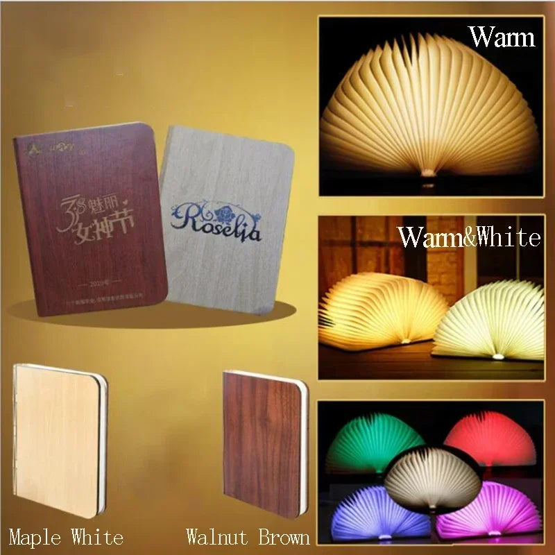 Folding Wooden Book Light