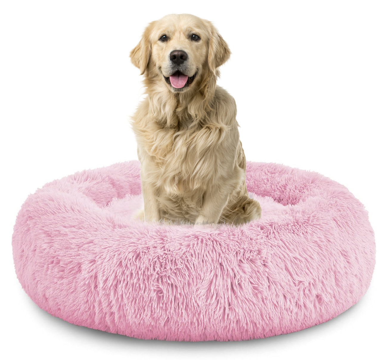 Donut Dog Bed Calming Soft Comfy Anti Anxiety Plush Dog Bed