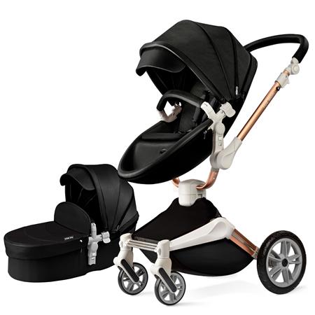 Hot Mom 360°drehbare Kinderwagen F023, Kombikinderwagen mit Reversibele PU-Leder Aufsätze 2-1 oder 3-1 package verfügbar, versand in 3 Werktage innerhalb Deutschland